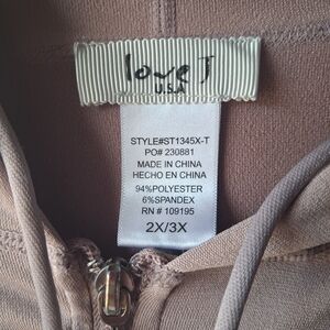 love J Blush Zip-Front Hoodie Sweatshirt